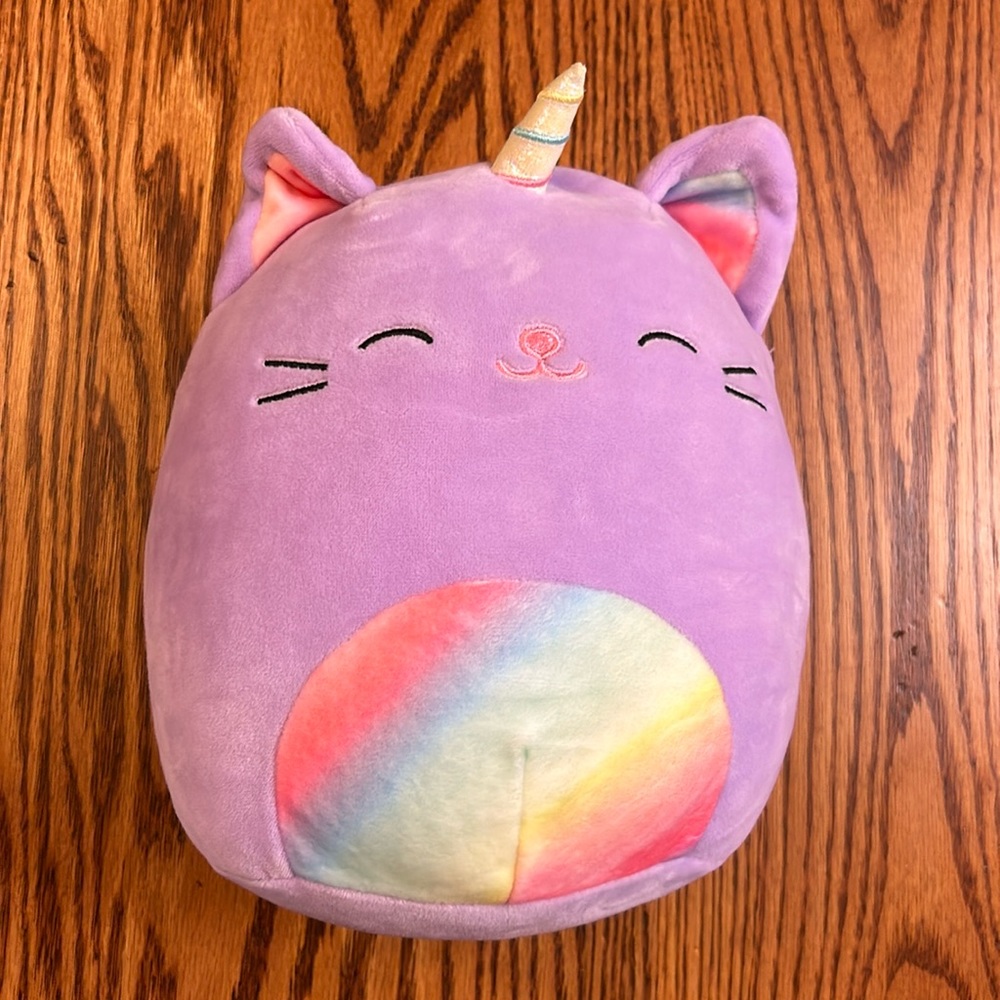 Squishmallow 10” Cienna The Purple Rainbow Caticorn Cat Unicorn